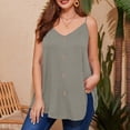 thumbnail image 4 of FAIWAD Plus Size Tank Tops for Women V Neck Button Sleeveless Cami Shirts Summer Adjustable Strap Workout Tops, L-5XL, 4 of 9
