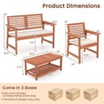 thumbnail image 4 of Costway Ensemble de Conversation pour Patio 4 Pcs avec Coussins d'Assise Doux Table Basse Rectangulaire à 2 Niveaux, 4 of 9
