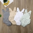 thumbnail image 3 of Douhoow 0-3Y Baby Romper Infant Girls Boys Cotton Sleeveless Square Collar Sling Jumpsuit, 3 of 9