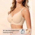 thumbnail image 3 of Jelly Bras for Women Wireless Full Coverage Seamless V-Neck Bra with Keyhole Cutout, Everyday Comfort,Sizes M-3XL, 3 of 7