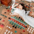 thumbnail image 4 of Homewish Tribal Aztec 7-Piece Twin Bedding Sets for Teens Boys Girls,Bohemian Theme Bedding Comforter Set,Exotic Style Breathable Sheet Sets,Ultra Soft Home Decor,Reversible, 4 of 8
