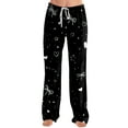 thumbnail image 4 of Hearthz Valentines Day Pajama Pants Women Love Heart Graphic Pj Pants Women Drawstring Wide Leg Holidays Women's Sleep Pants, 4 of 7