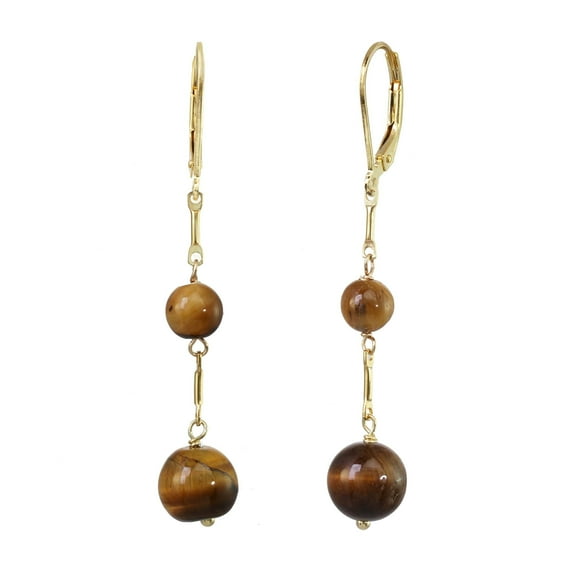 LTC Designs 14k Gold-Filled Lever-Back Earrings with Tiger's Eye