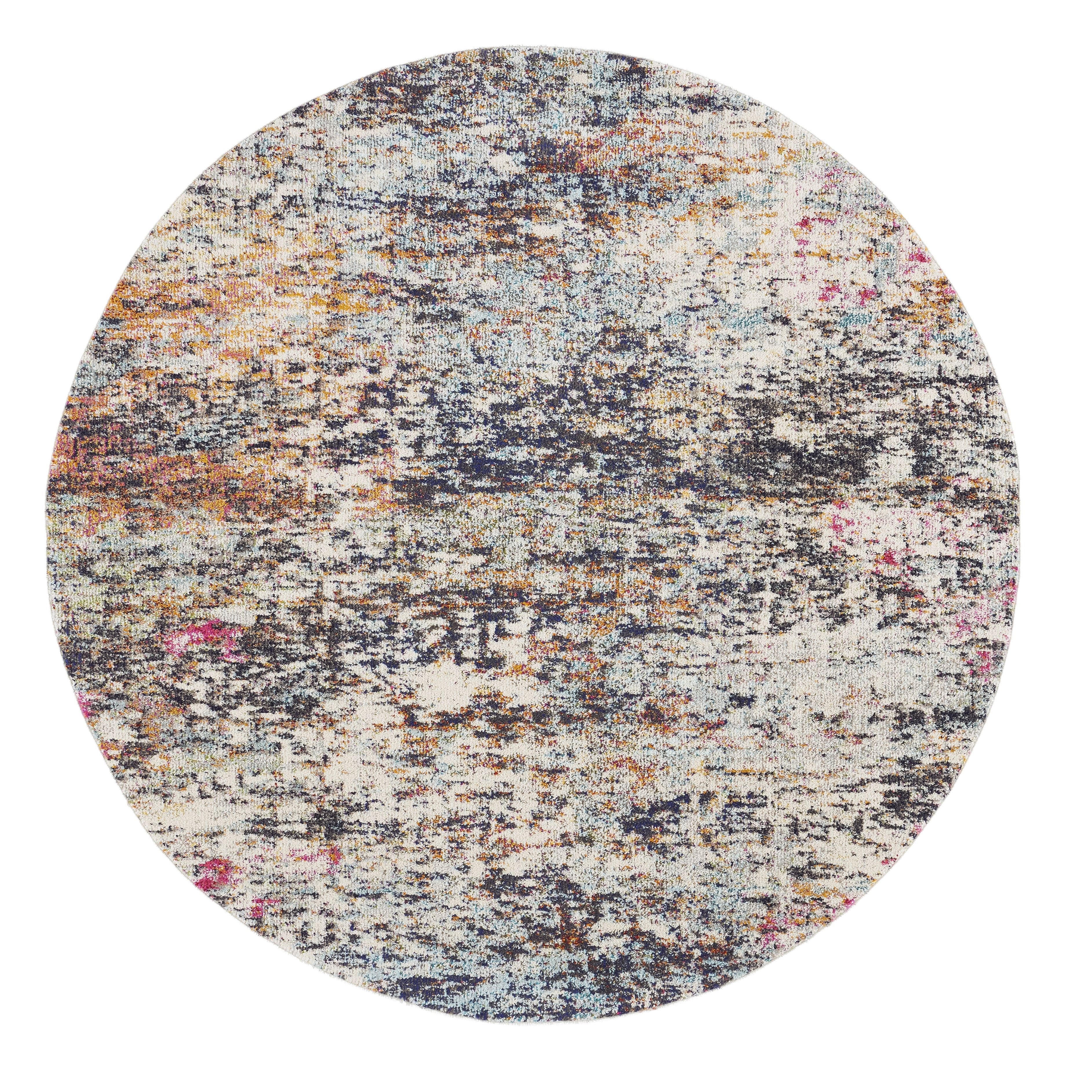 SAFAVIEH Madison Kebo Abstract Area Rug, Black/Gold, 11' x 11' Round - Large - Modern Design, Black & Gold, Ideal for Living Room, Bedroom, Dining Space