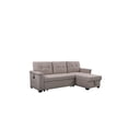 thumbnail image 3 of Lilola Home Nathan Dark Gray Reversible Sleeper Sectional Sofa with Storage Chaise, USB Charging Ports and Pocket-Color:Light Grey, 3 of 6