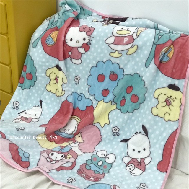 Manta Hangyodon bonita, manta de franela cálida de Anime, funda de almohada, manta Pekkle Pochacco, colcha para dormitorio, sofá cama para niña