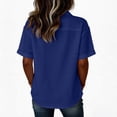 thumbnail image 5 of Women's Asymmetrical Placket Button-Down Shirt Casual Regular Fit Short Sleeve Tops Spring Summer Daily Top XL, 5 of 6