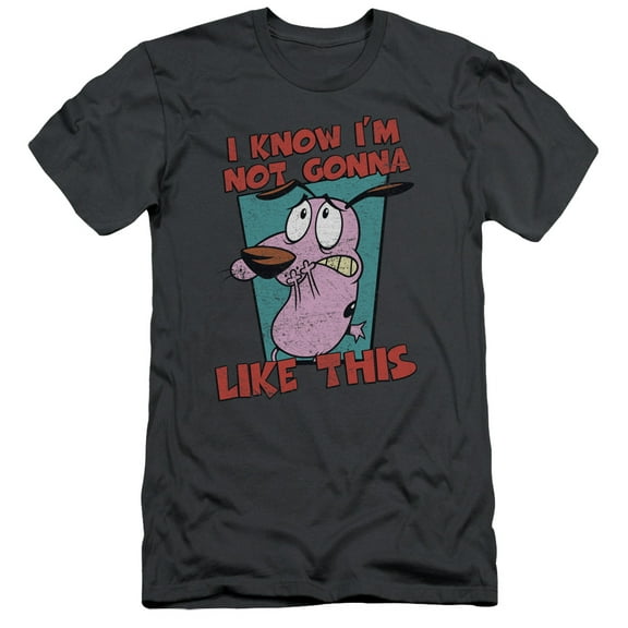 Courage The Cowardly Dog Not Gonna Like S/S Adult 30/1 T-Shirt Charcoal