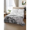 thumbnail image 2 of Summer Tropical Leaves Flat Sheets Only Twin XL Size, Soft Breathable Bed Top Sheets for Mattress, Gray Palm Trees Botanical Luxury Bedding Flat Sheets for Home Hotel Bedroom Bed Protection, 2 of 9