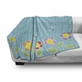 thumbnail image 3 of Dragonfly Soft Flannel Fleece Throw Blanket, Kids Playroom Children Floral Girls Daisy Blooms Under Cloudy Sky Cartoon, Cozy Plush for Indoor and Outdoor Use, 50" x 70", Sky Blue White, by Ambesonne, 3 of 6
