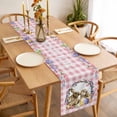 thumbnail image 3 of Easter Bunny Table Runner - 60 Inch Long, Kitchen Dining Table Runner Dresser Scarves, Spring Easter Eggs Chick Floral Pink Check Farmhouse Decor for Coffee Tables Wedding Party Banquet, 3 of 8