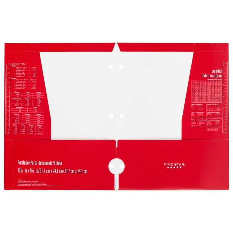 Five Star 4-Pocket Paper Folder for Kids, Assorted Colors, 6 Pack