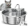 thumbnail image 1 of Fuente de agua para gatos EZMioo de acero inoxidable de 4 L, ultrasilenciosa, 1 of 7