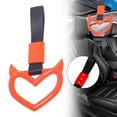 thumbnail image 1 of npkgvia Clearance,1pcs Ring Heart Shape Car Handle With Drift Pendant Rear Bumper Warning Decoration Heart Shape Handle With Drift Pendant For Car Bus Interior Exterior Decoration,Orange, 1 of 8