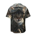 thumbnail image 2 of Fotbe Pilot Cat In Vintage Plane print Short Sleeve Button Down Shirts for Men Casual Summer Beach Wrinkle Free Shirt-Small, 2 of 7