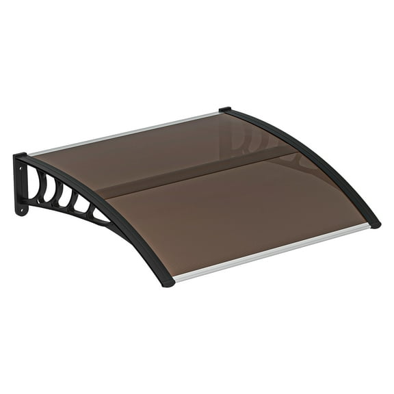 Topcobe Patio Brown Window ABS Awning Front Door Canopy, 40"x 35"
