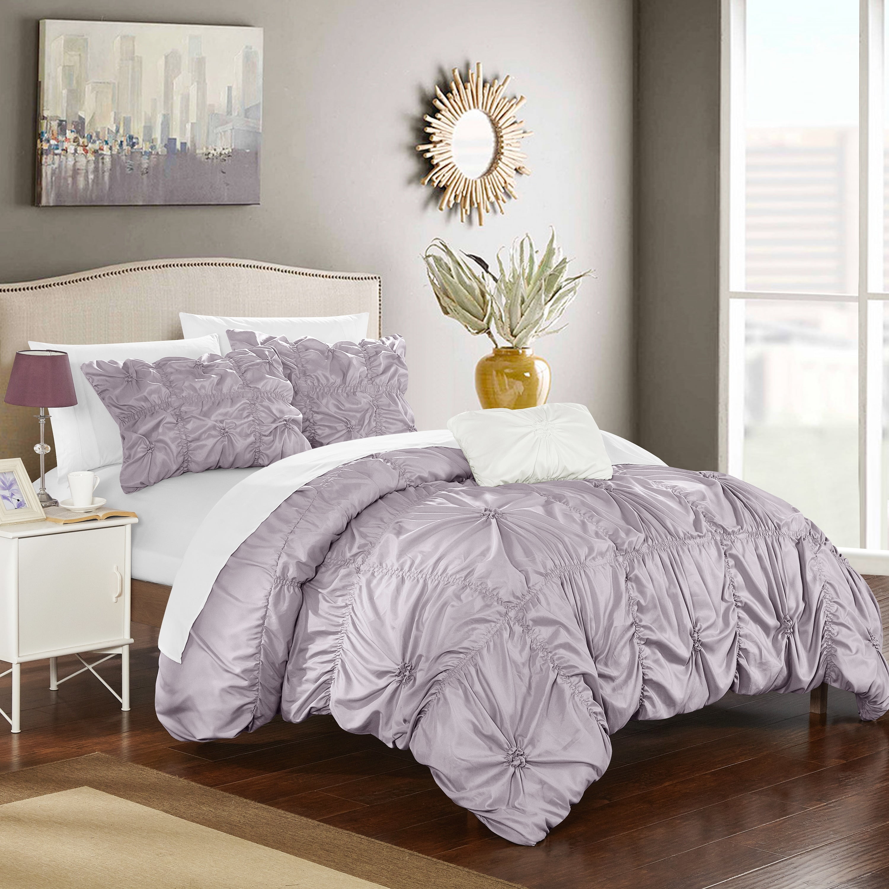 Chic Home 8 Piece Sicily Oversized Overfilled Comforter Set, King 