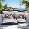 thumbnail image 3 of Halloween Throw Pillow Covers 20x20 Inch Set of 2, Black Horror Skull Roses Spi-der Web Vintage Waterproof Outdoor Pillow Covers, Decorative Cushion Pillowcases for Couch, Sofa, Bed, Garden, Patio, 3 of 9