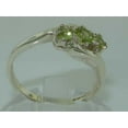 thumbnail image 4 of LBG British Made 10k White Gold Natural Peridot Womens Trilogy Ring - 33 size options - Size 6, 4 of 7