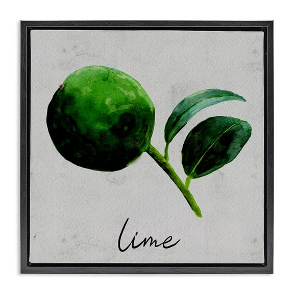 Stupell Industries French Country Kitchen Lime with Leaf Black Floating Frame Canvas Art, 18 x 18, by Regina Moore