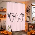 thumbnail image 4 of Shower Curtains for Bathroom-36"x72",Spooky Halloween Ghost on Pink Waterproof Bath Curtain Grommet Shower Curtain Set with Hooks, 4 of 9