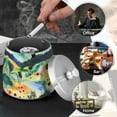 thumbnail image 4 of Yayeee Ashtray with Lid for Cigarette Smokeless Stainless Steel Home Ash Holder, Art Field, 4 of 7