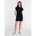 thumbnail image 2 of Lissome Women's Scuba Knit Top and Shorts Lounge Set, 2-Piece, Sizes S-4X, 2 of 5