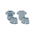 thumbnail image 2 of Loicainy Infant Baby Boys Summer Outfits 3 6 9 12 18 Month Short Sleeve Letter Embroidery Romper with Shorts 2Pcs Clothes Set, 2 of 9