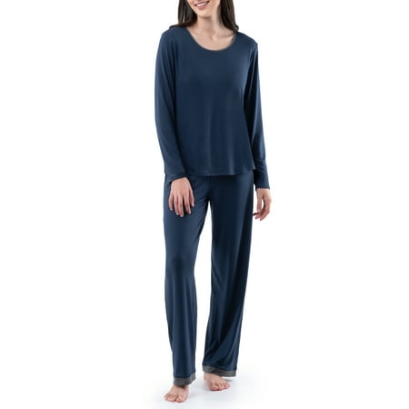 

Fruit of the Loom Women s and Women s Plus Soft & Breathable Long Sleeve Pajama Set 2-Piece