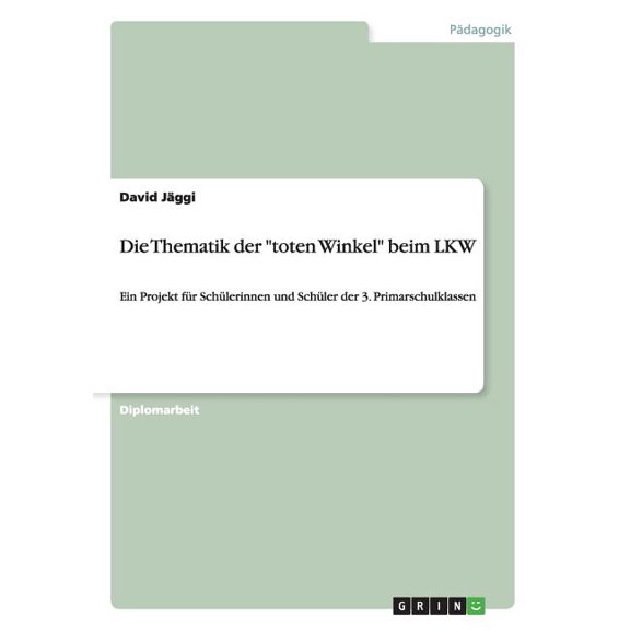 Die Thematik der "toten Winkel" beim LKW : Ein Projekt für Schülerinnen und Schüler der 3. Primarschulklassen (Paperback)
