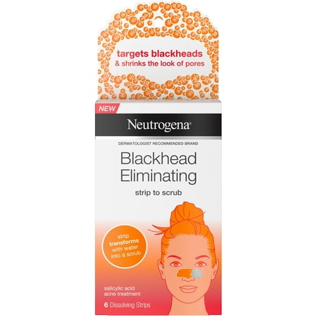4 Pack - Neutrogena Blackhead Eliminating Pore Strip to Facial Scrub with Salicylic Acid Acne Treatment Oil-Free &