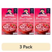 (3 pack) Quaker Instant Oatmeal, Fruit Fusion Raspberry Strawberry, 8.4 oz, 6 Packets