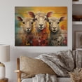 thumbnail image 2 of Designart "Fuzzy Friends Colorful Sheep" Animals Print on Natural Pine Wood, 2 of 5