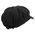 thumbnail image 4 of White Cloud Icon Embroidered Cotton Elastic Big Size Newsboy Cap - Black 2XL-3XL, 4 of 5