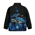 thumbnail image 5 of Uorisanigo Girls Half Zip Sweatshirt Loose Boho Floral Turtle Long Sleeve Pullover Crop Tops Drop Shoulder Pullover Top Jackets Athletic Outerwear Trendy Clothes, 5-14 Years, 5 of 7