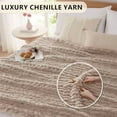 thumbnail image 3 of Chunky Knit Blanket Throw: 50''x60'' Chenille Chunky Knitted Throw Blanket for Bed Couch - Handmade Thick Big Cable Knit Blanket - Large Crochet Rope Blanket for Home Decor(Light Taupe), 3 of 7