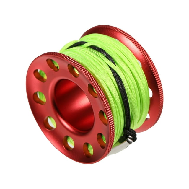 fastboy Dive Finger Reel Safety High Density Rope Aluminum Tech Spool with Snap Hook Water Sports Accessories Supplies Equipment Red