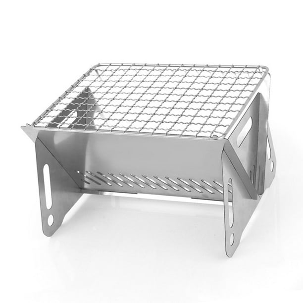 Parrilla De Carbón Portátil, Parrilla De Camping Plegable De Acero Inoxidable Extraíble, Resistente Al óxido Para Senderismo