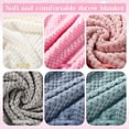 thumbnail image 3 of 6 Pcs Flannel Soft Throw Blanket Bulk Large 3D Waffle Textured Faux Fur Throw Fleece Blanket 50 x 60 Inches No Shedding No Pilling Lightweight Blankets for Bedroom Couch Sofa (Fresh), 3 of 6