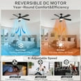 thumbnail image 2 of Sofucor 45" Smart Ceiling Fan, Indoor/Outdoor Ceiling Fans with Lights and Remote, Compatible with Alexa/Google/App, 3-Color Light 6-Speed Timing Reversible DC Motor, 2 of 13
