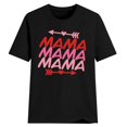 thumbnail image 5 of Top casual de manga corta con cuello redondo y estampado de letras en color sólido para el día de la madre de primavera y verano para mujer OAVQHLG3B Store  lin121212, 5 of 5