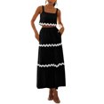thumbnail image 6 of EFINNY Women Beach Vacation Outfits Sleeveless Cropped Tank Top High Waisted Maxi Skirt 2 Piece Sets with Pockets, 6 of 9