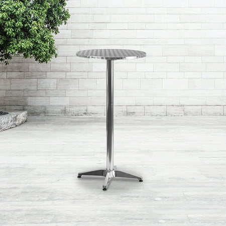 2-Foot Round Aluminum Indoor-Outdoor Folding Bar Height Event Table