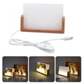 Acrylic Picture Frame for Sublimation with LED Light Wood Stand Heat ...