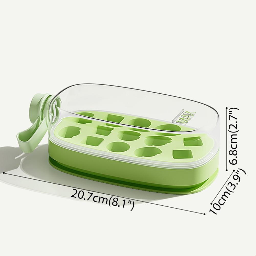 Ice Cube Mold Cups,Leak-Proof Bottle,Built-In Ice Cube Mold and Straw,2 in 1 Zero-Touch Press Cubes Bottle,Press To Release Ices Tray for Home Ices Making, Outdoor Picnics, Office Use