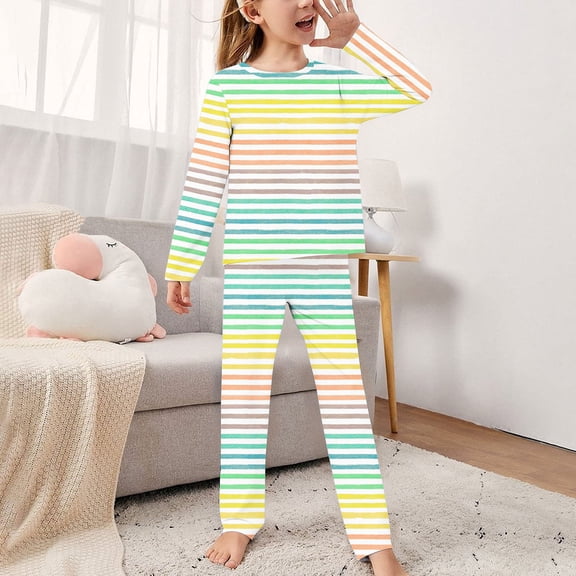Loungewear Sets for Boys Girls Crewneck Tops Jogger Pant Pajamas Set Cute Print Winter Warm Sleepwear Kids Thermal Underwear 2T-14 Years