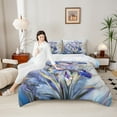 thumbnail image 4 of Manfei Floral Iris 3pcs King Size Comforter Sets,Gradient Marble Bedding Comforter Set,Abstract Artwork Super Cozy Bedding Set,Microfiber Teens Bedroom Decor,Reversible, 4 of 8