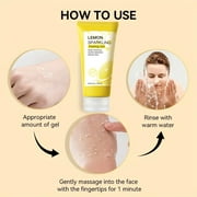 Mooyam Lemon Exfoliating Brightening Gel for Face & Body, Deep Cleansing Moisturizing Scrub, Gentle Exfoliation, Smooth Skin for All Skin Types 3.38 oz