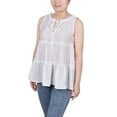 thumbnail image 2 of NY Collection Women's Petite Sleeveless Tiered Blouse, 2 of 4