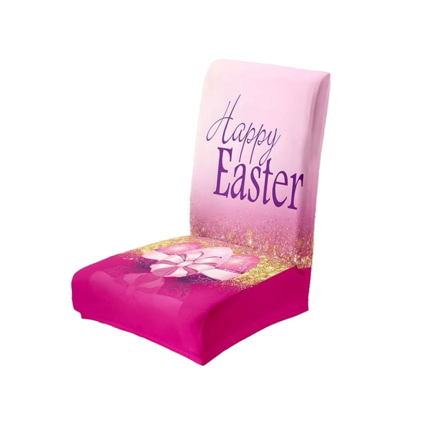 Housses de Chaise Lapin de Pâques Mignon Décoration de Chaise de Table Festive pour Fêtes de Pâques Repas à la Maison Rassemblements de Vacances Polyester
